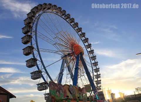 Willkommen zum Oktoberfest - Riesenrad auf der Wiesn in München